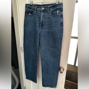 Old Navy Women's Straight Leg Jeans - Dark Blue